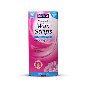 Beauty Formulas Vitamin E Wax For Legs & Body - 20 Strips