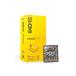 Skore Banana Flavoured Condoms - Pack of 10 Pcs