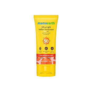 Mamaearth Ultra-Light Indian Sunscreen with Carrot Seed & Turmeric SPF 50 PA ++++ 80g