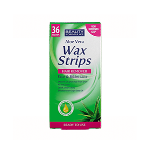 Beauty Formulas Aloe Vera Wax Hair Remover Face & Bikini - 36(18x2s)Strips